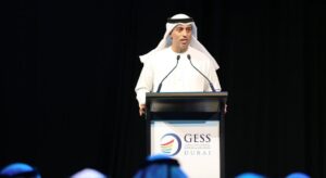 UAE Minister of Education H.E. Dr. Ahmad Belhoul Al Falasi addresses all attendees at GESS Dubai 2022 with his opening remarks